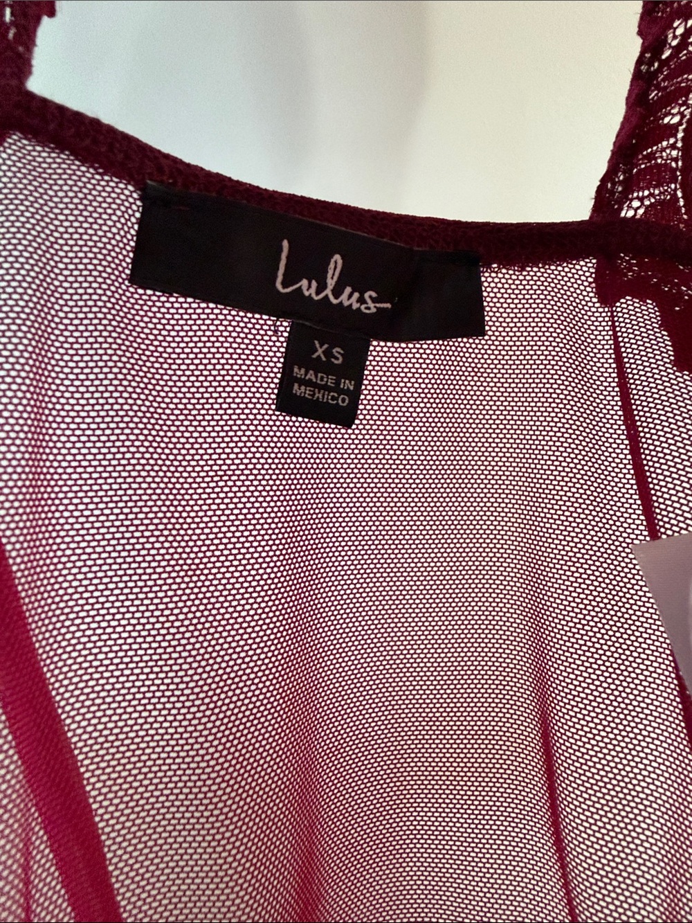 NWOT Lulu's Show Stopping Burgundy Sheer Lace Long Sleeve Bodysuit - Picture 6 of 9